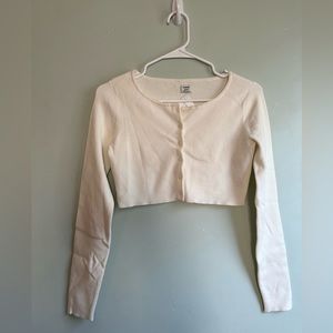 Aritzia Sunday Best white cropped button up cardigan